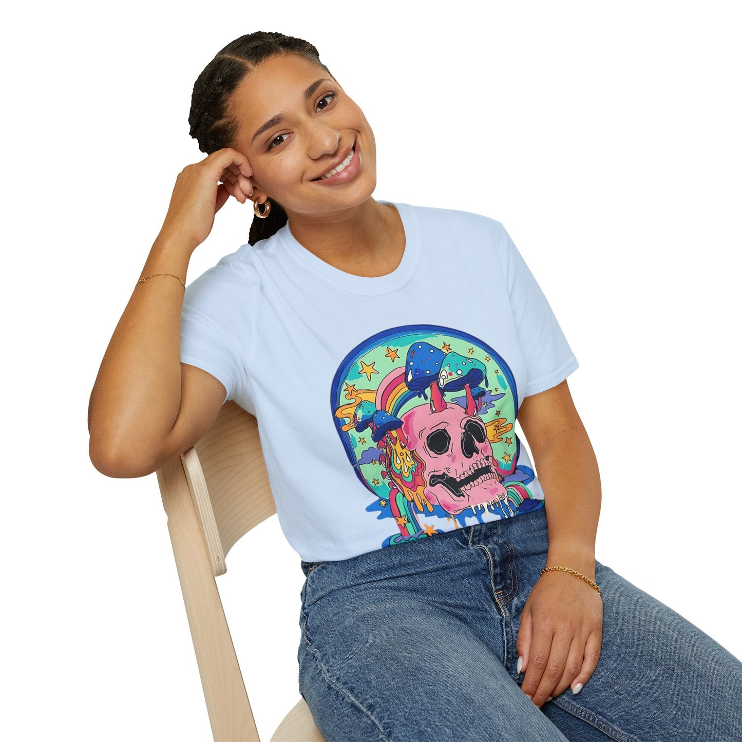 Skull Graphic Tee Unisex Gildan Softstyle 64000 100 Cotton Short Sleeve Shirt Art Design