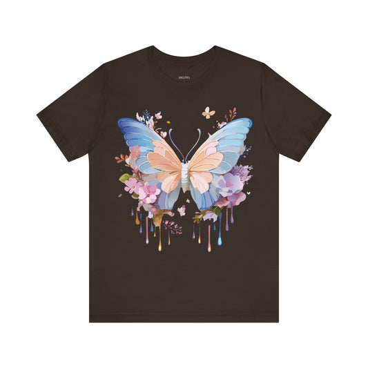 Butterfly Graphic Unisex Cotton Bella+Canvas Tee with Art Design n65
