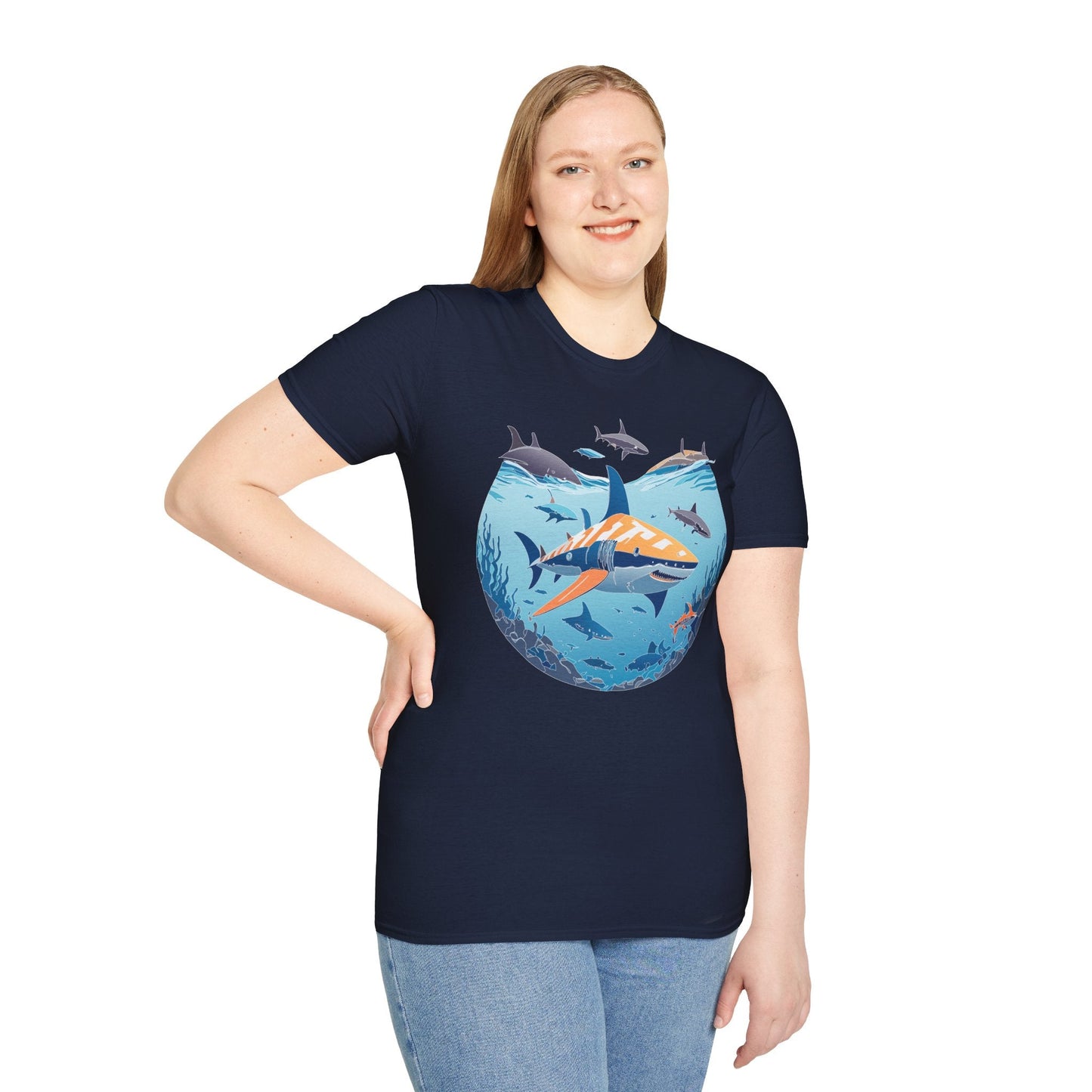 Ocean Graphic Unisex Softstyle Cotton Tee 8