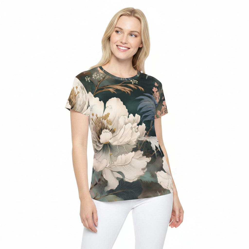 Women Poly Shirt with Floral Print F307