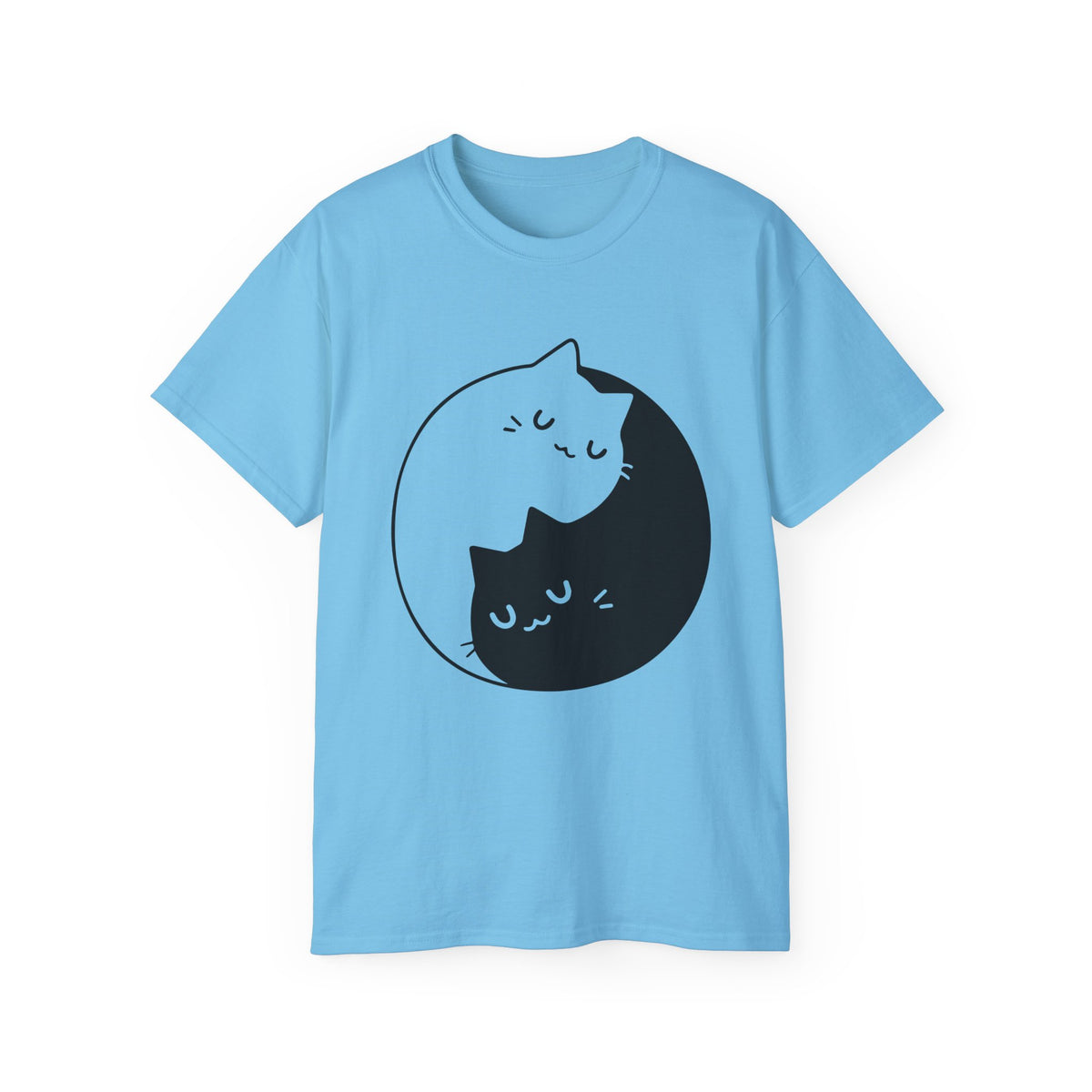 Yin Yang Cats T-Shirt | Black White Cat Illustration, Cute Kittens Tee