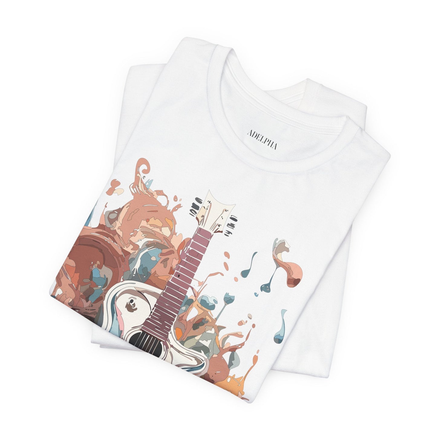 Music Graphic Unisex 100 Cotton Vintage Art with Musical Elements Tee 56