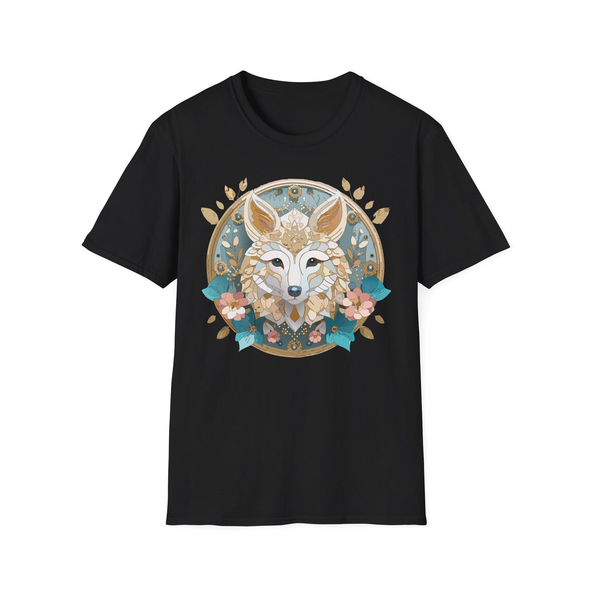 Floral Fox Mandala T-Shirt | Boho Fennec Fox Illustration
