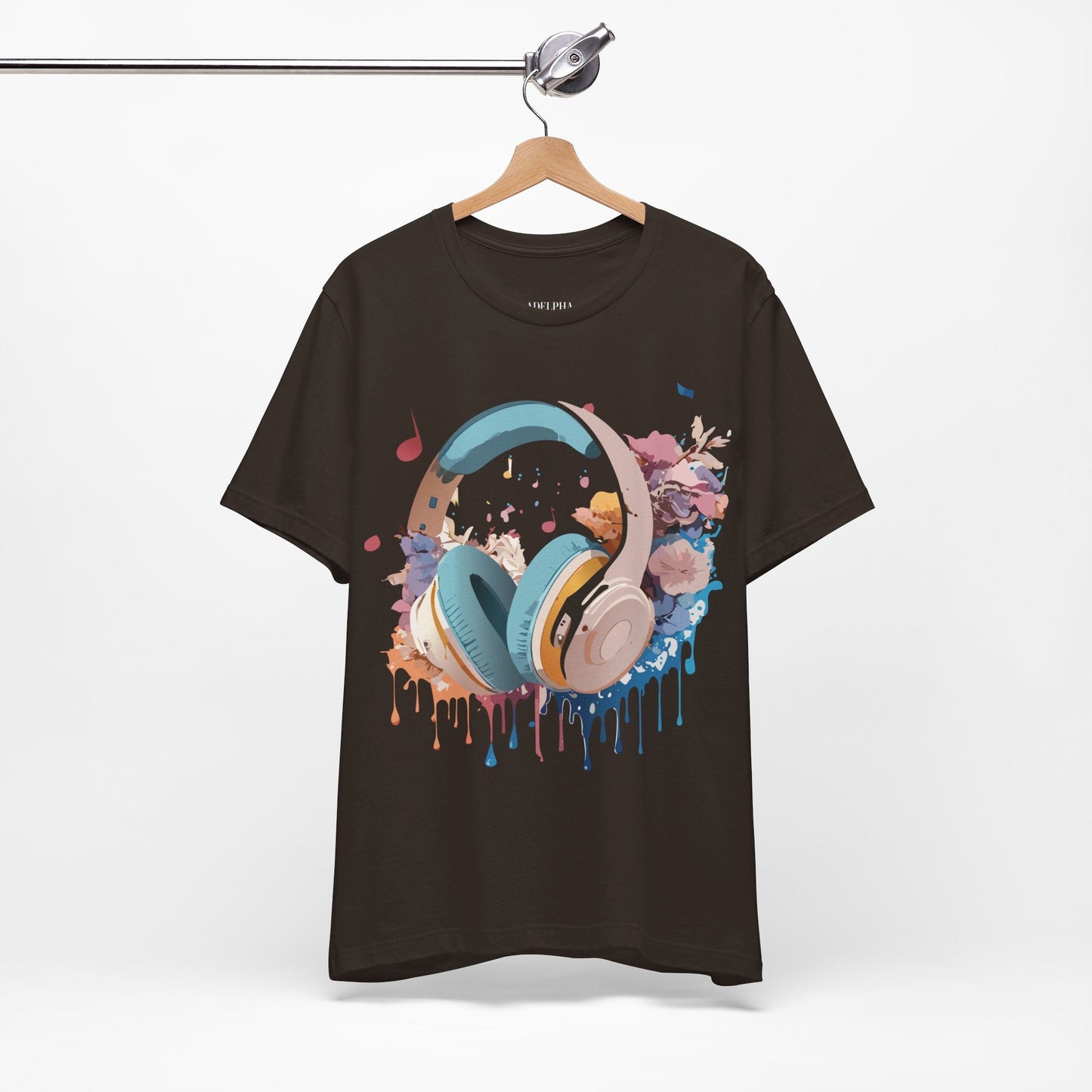 Music Graphic Unisex 100 Cotton Vintage Art with Musical Elements Tee 1