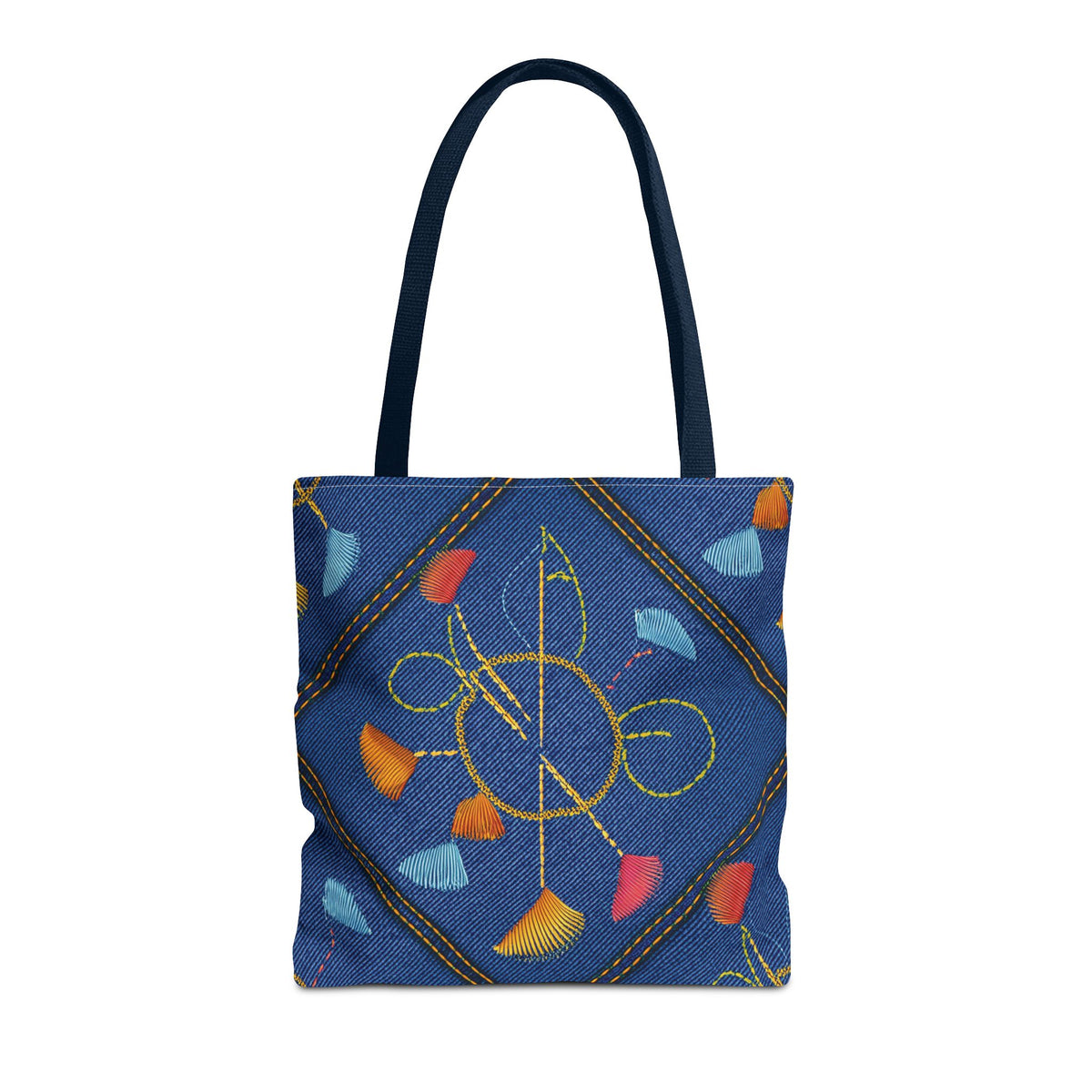 Diwali Graphic Denim Fabric Imitation Print Unisex Canvas Bag Poly Spun 3 Sizes Tote Bag 205-10
