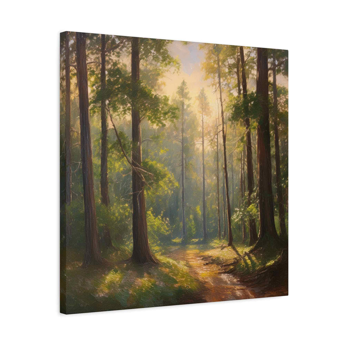 Forest Print Canvas, Trees Oil Paint Print 20x20, 24x24, 30x30, 32x32, 36x36 Art Design Print Pine-Wood Inner Frame MC-70