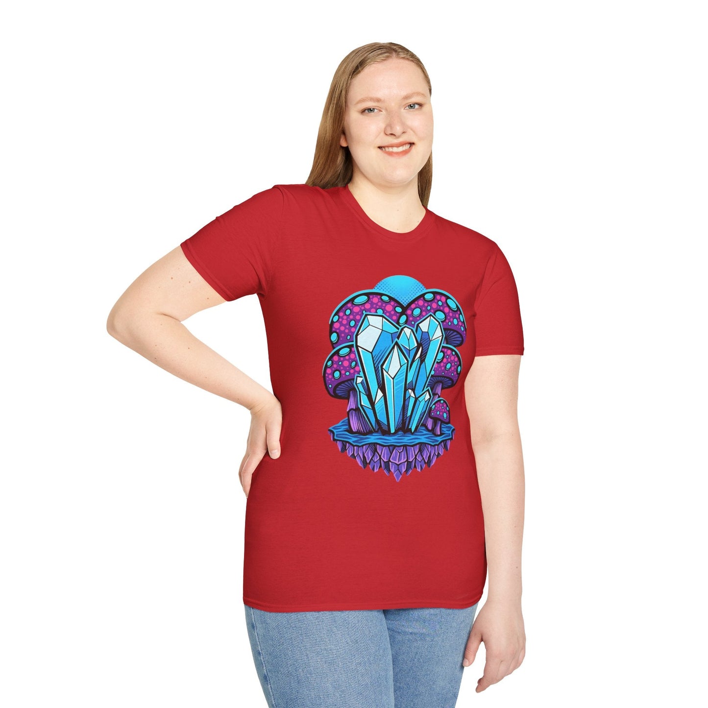 Funny Mashroom Graphic Unisex Softstyle Cotton With Cartoon Illustration Design 21
