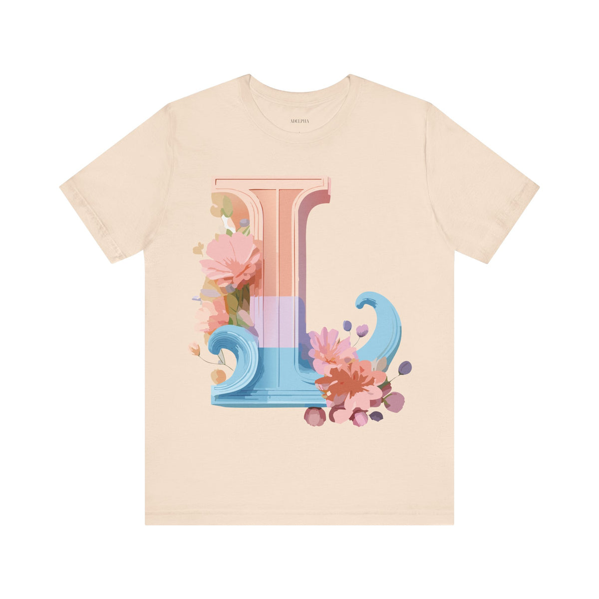 Letter L Graphic Unisex Cotton Bella+Canvas Tee with Art Letter Design