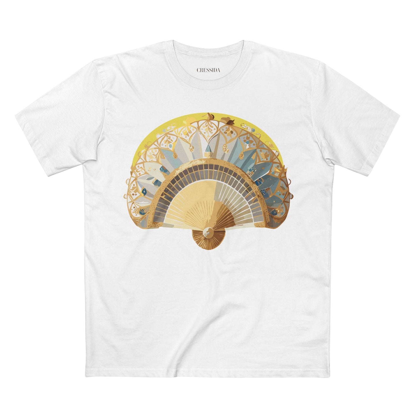 Antique Fan Graphic Design T-Shirt Unisex 100 Cotton Floral Carnival Artwork Tee 19
