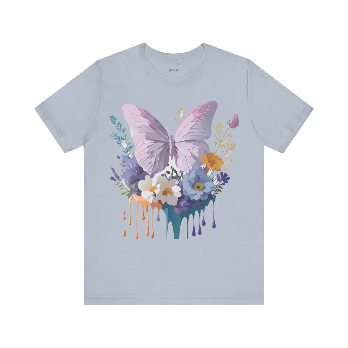 Butterfly Graphic Unisex Cotton Bella+Canvas Tee with Art Design n18