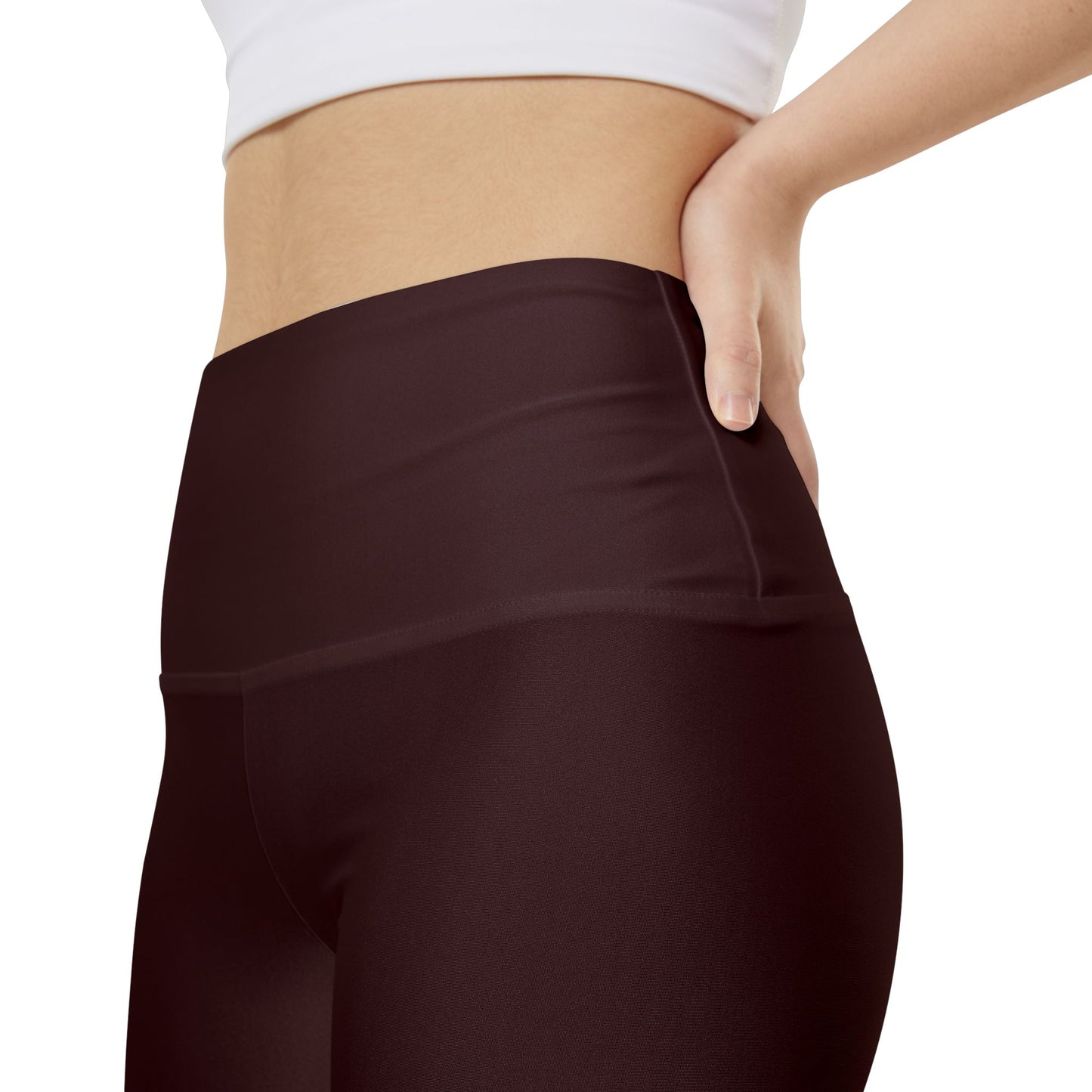 Rich Mahogany High-Waist Women's Workout Shorts — Comfortable Maroon Active Bike Shorts