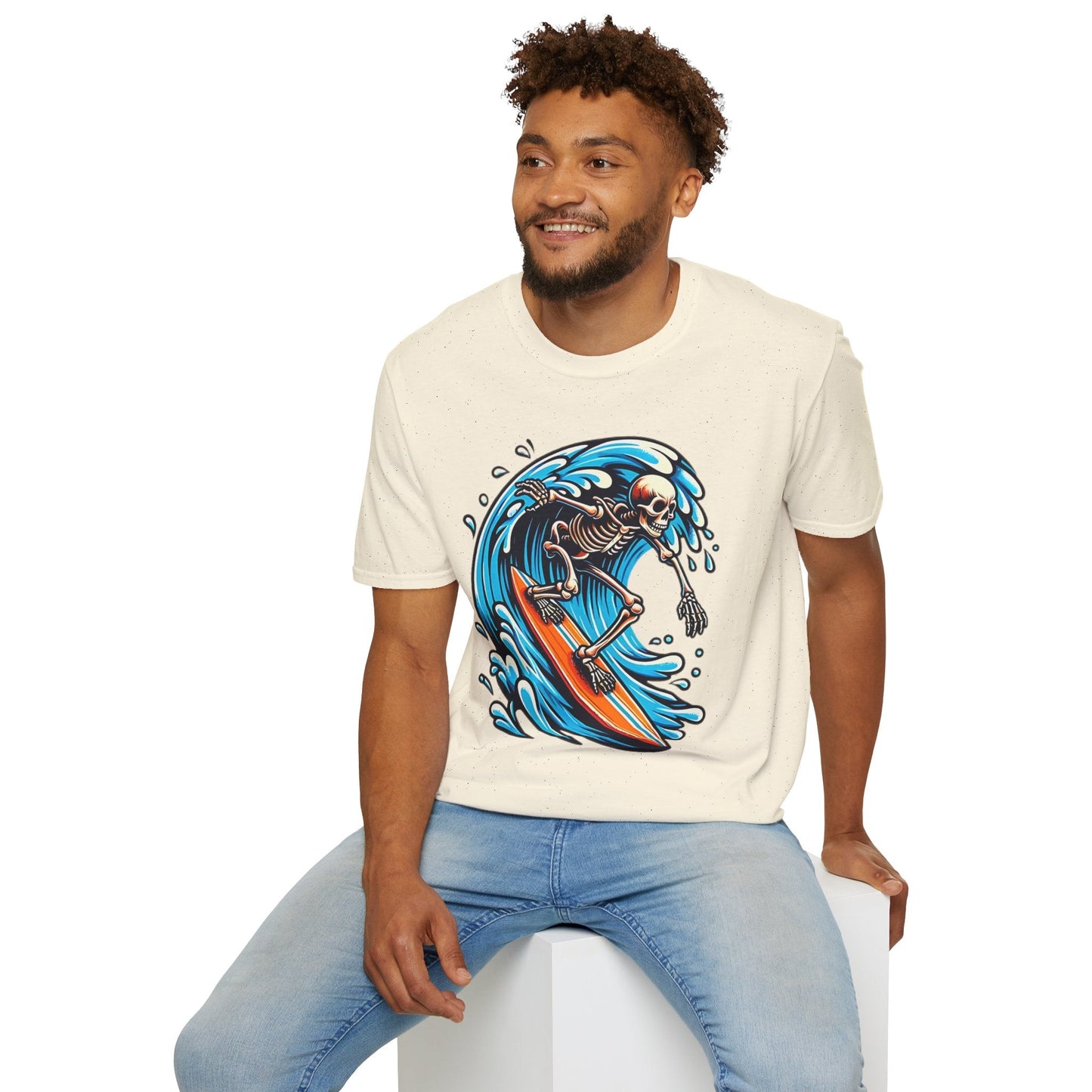 Skull Tee Shirt With Skeleton Art Design Unisex Gildan Softstyle 64000 Ring Spun Cotton Tee
