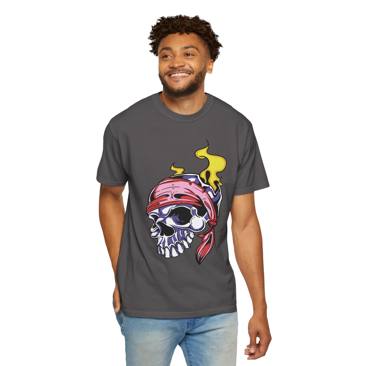 Unisex Cotton Tee Shirt with Skull