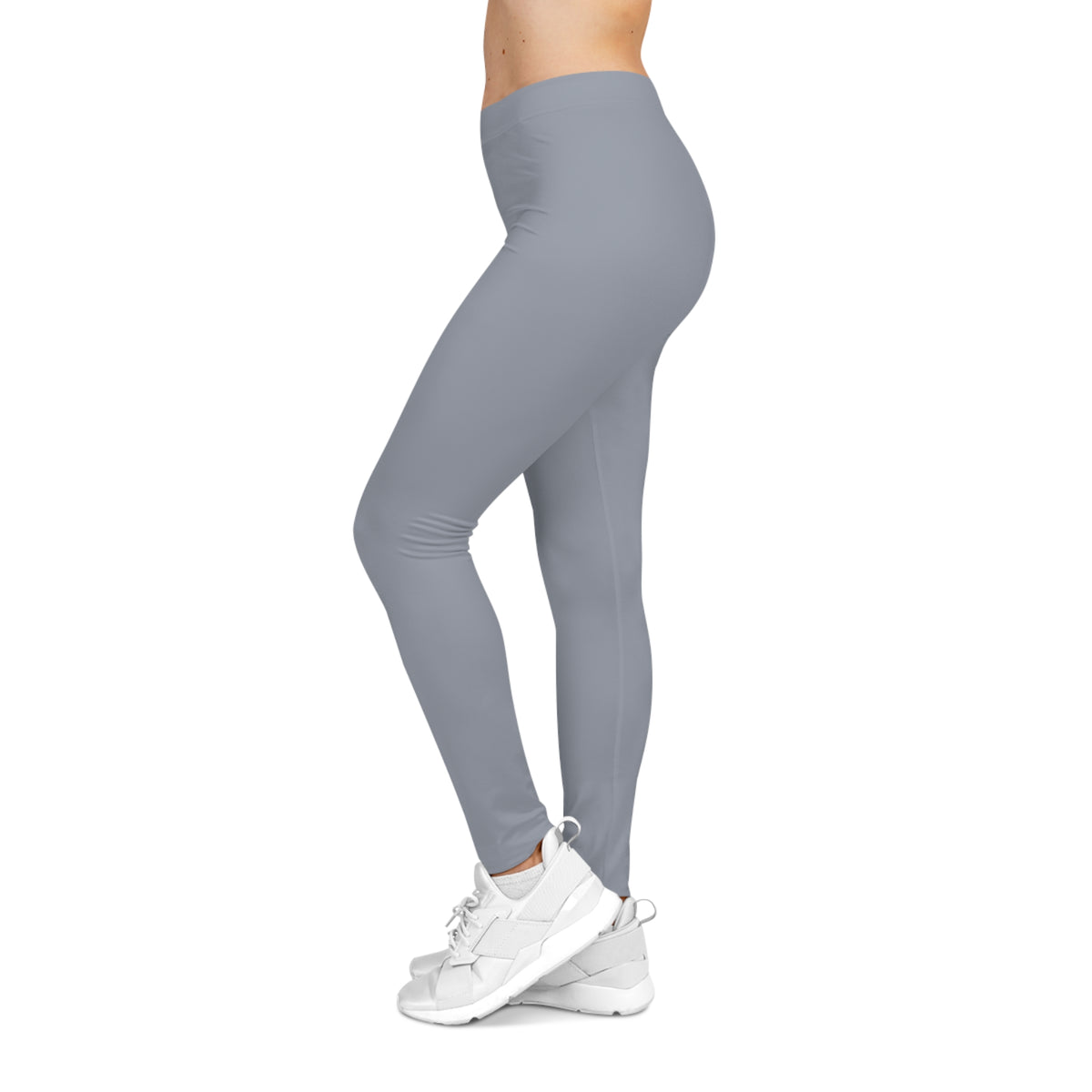 Foggy Blue Color Women's Poly-Span Casual Leggings XS-2XL