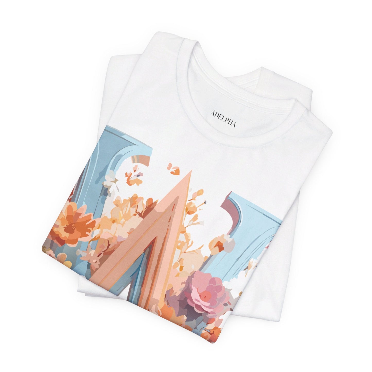 Letter W Shirt Unisex Graphic Tee Vintage Inspired Adelpha Art Design Short Sleeve