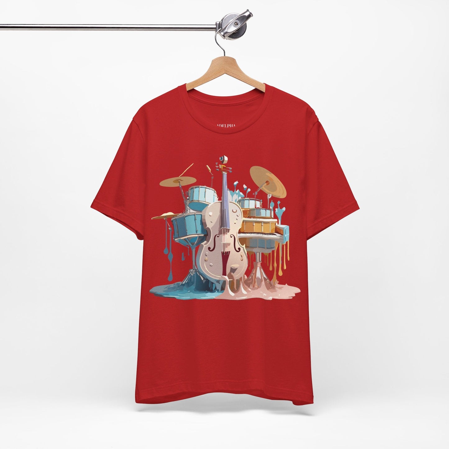 Music Graphic Unisex 100 Cotton Vintage Art with Musical Elements Tee 84