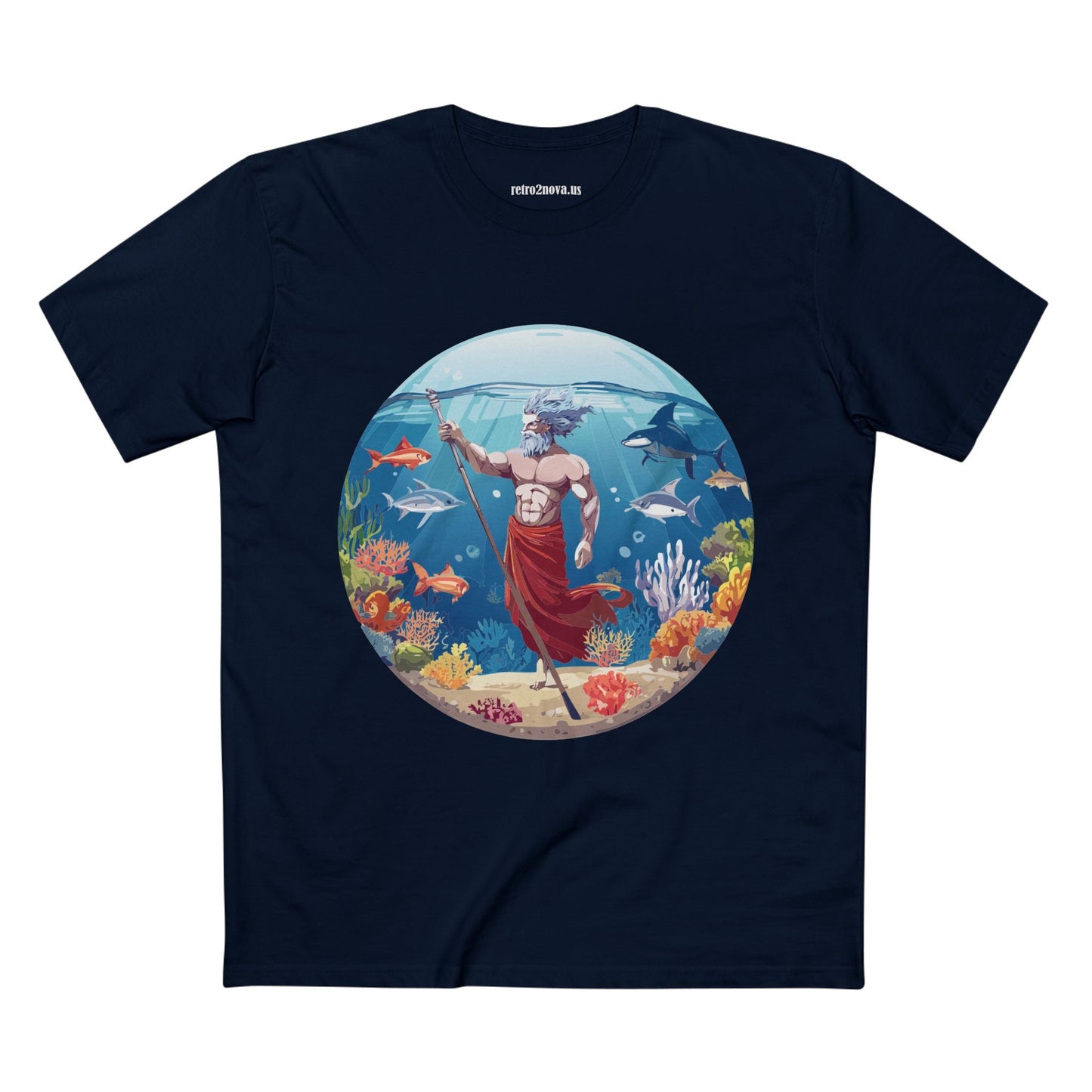 Retro2Nova Ocean Shirt Unisex Premium Cotton Tee With Original Art Design OP13 Exclusive Edition