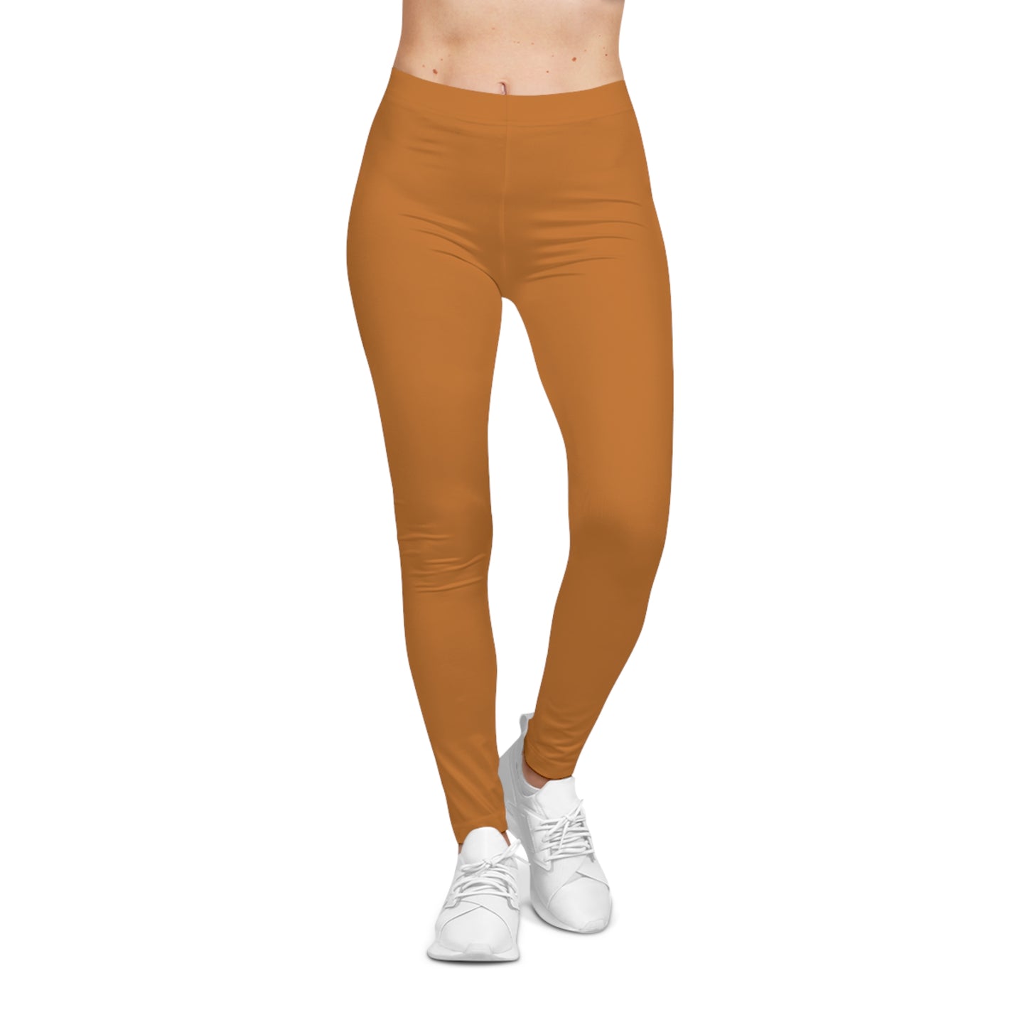 Ochre Orange Color Women's Poly-Span Casual Leggings XS-2XL