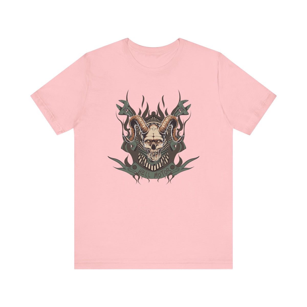 Ram Skull with Horns Tee Gothic Skull Shirt, Dark Tribal Design Unisex Cotton Art-49