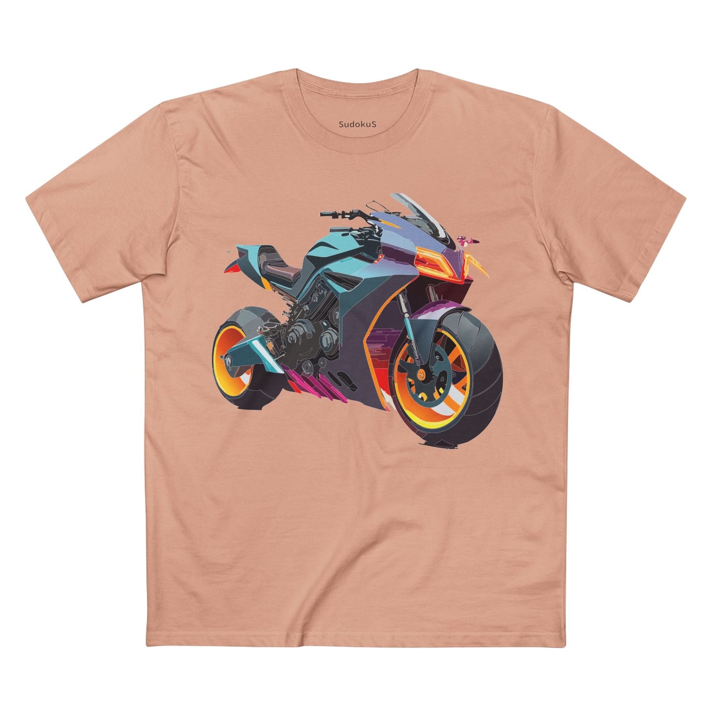 Moto Bike Graphic Unisex 100 Cotton Staple Tee 16