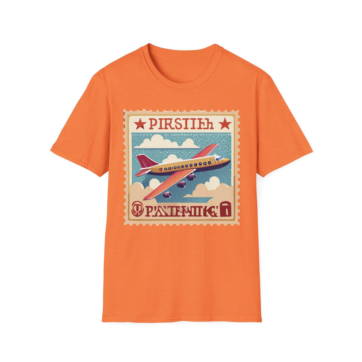 Vintage Airplane Stamp design T-Shirt | Retro Travel Plane Graphic Tee