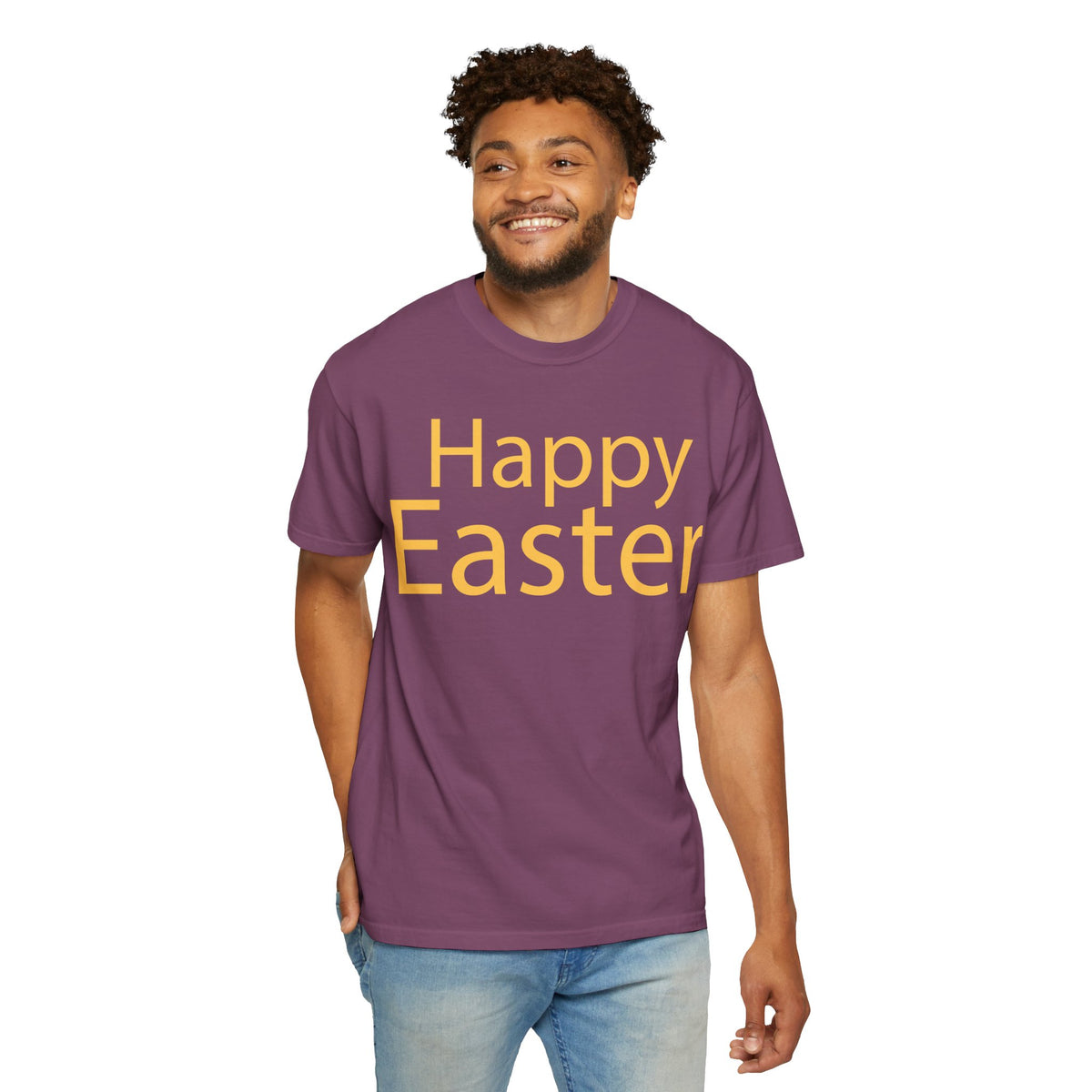 Happy Easter T-Shirt, Tee Shirt with Easter Signature, T Shirt with Easter Prints, Tee Shirt with Easter Design