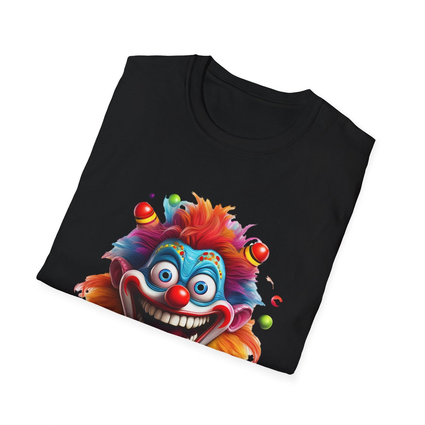 Clown Themed Unisex T Shirt Funny Man Circus Scary Man Tee Gildan Softstyle 64000 Cotton