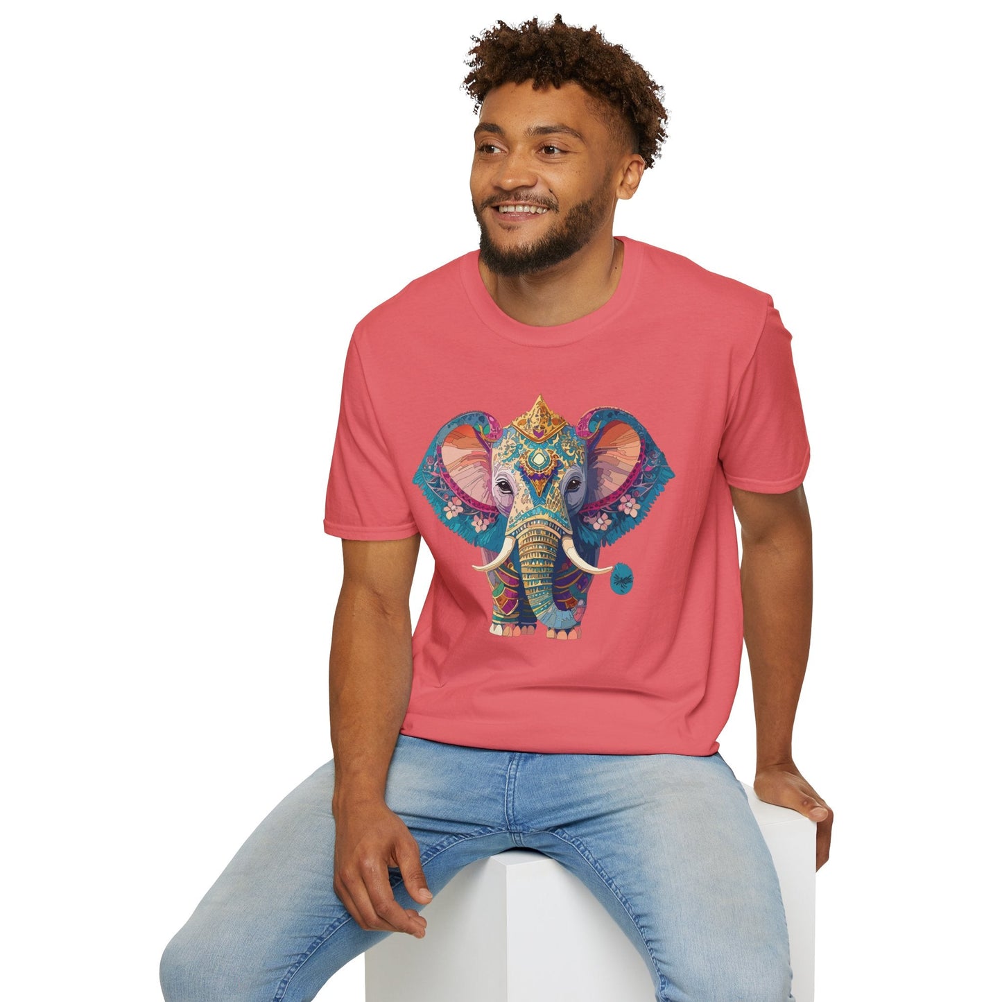 Elephant Shirt Unisex Animal Tee Softstyle 100 Percent Ring Spun Cotton Gildan 64000