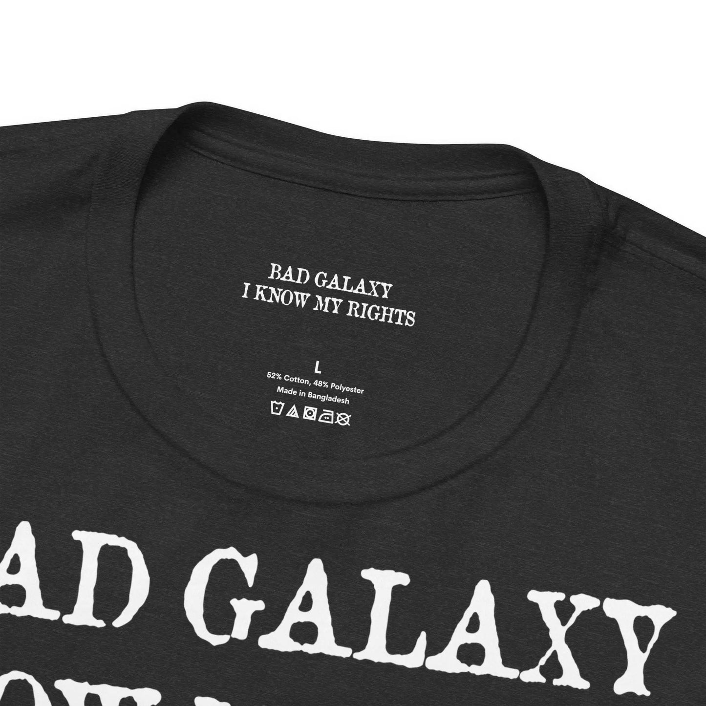 Red Stamp Tee Shirt 100 Percent Cotton From Bad Galaxy Eco Friendly Inks Made To Order In USA