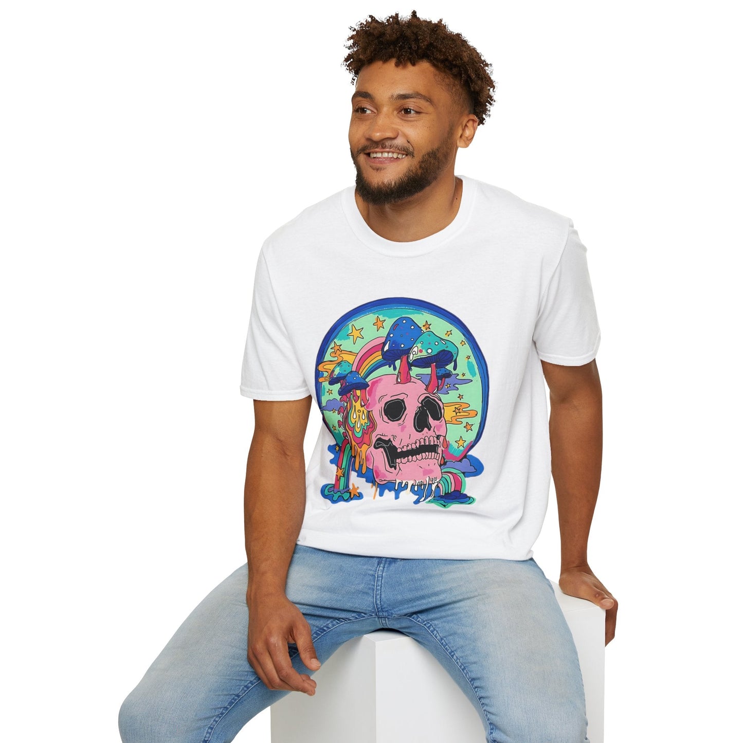 Skull Graphic Tee Unisex Gildan Softstyle 64000 100 Cotton Short Sleeve Shirt Art Design