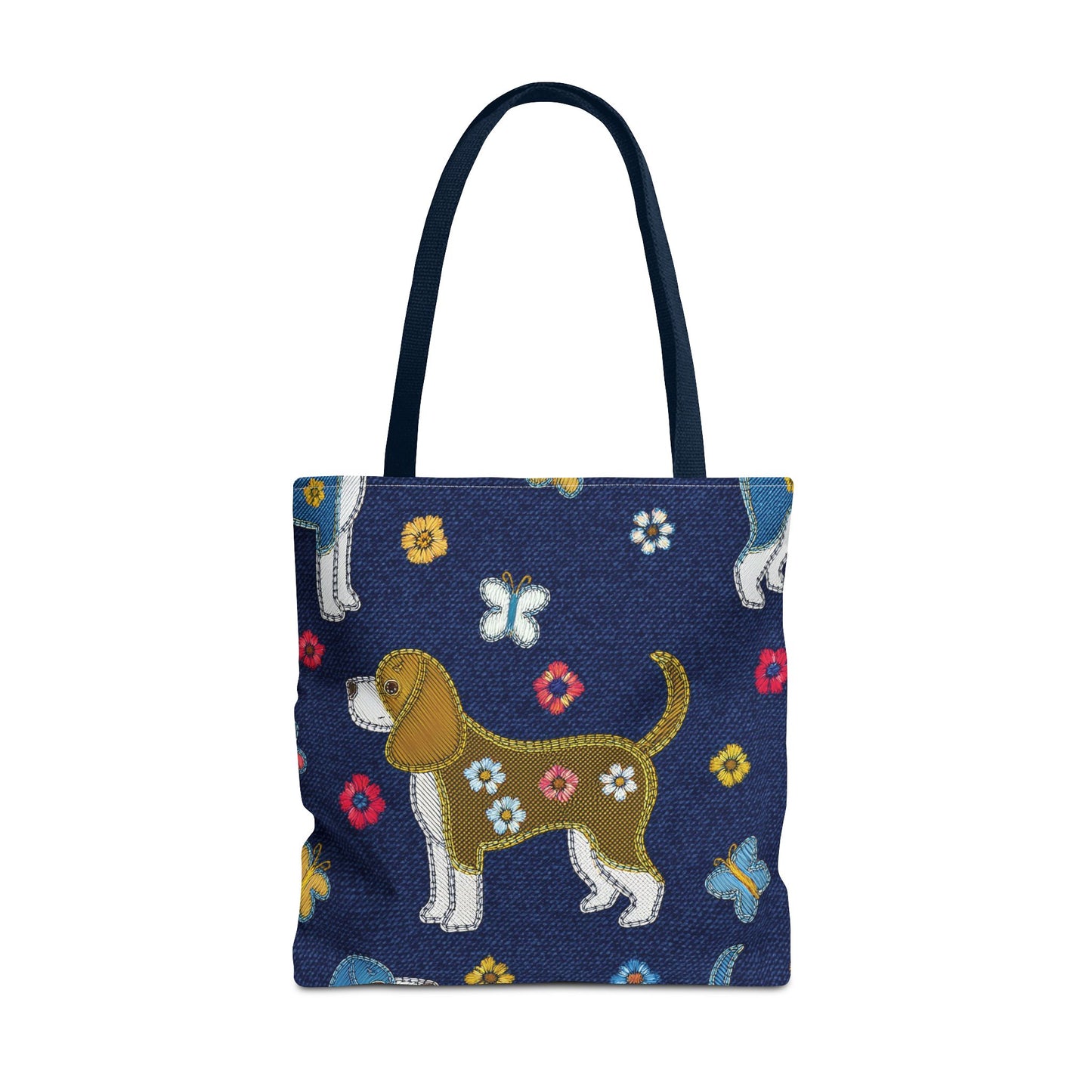 Denim Fabric Imitation Print Unisex Canvas Bag Poly Spun 3 Sizes Tote Bag 191-1