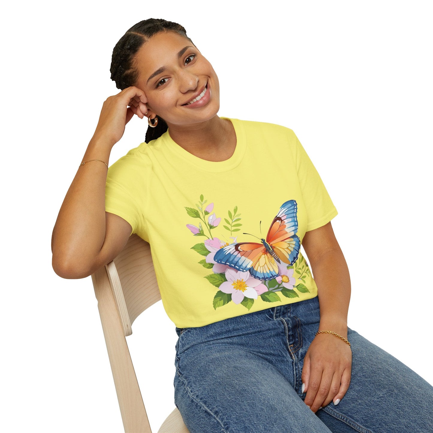 Butterfly T Shirt Unisex Monarch Design Gildan Softstyle 64000 Ring Spun Cotton Tee