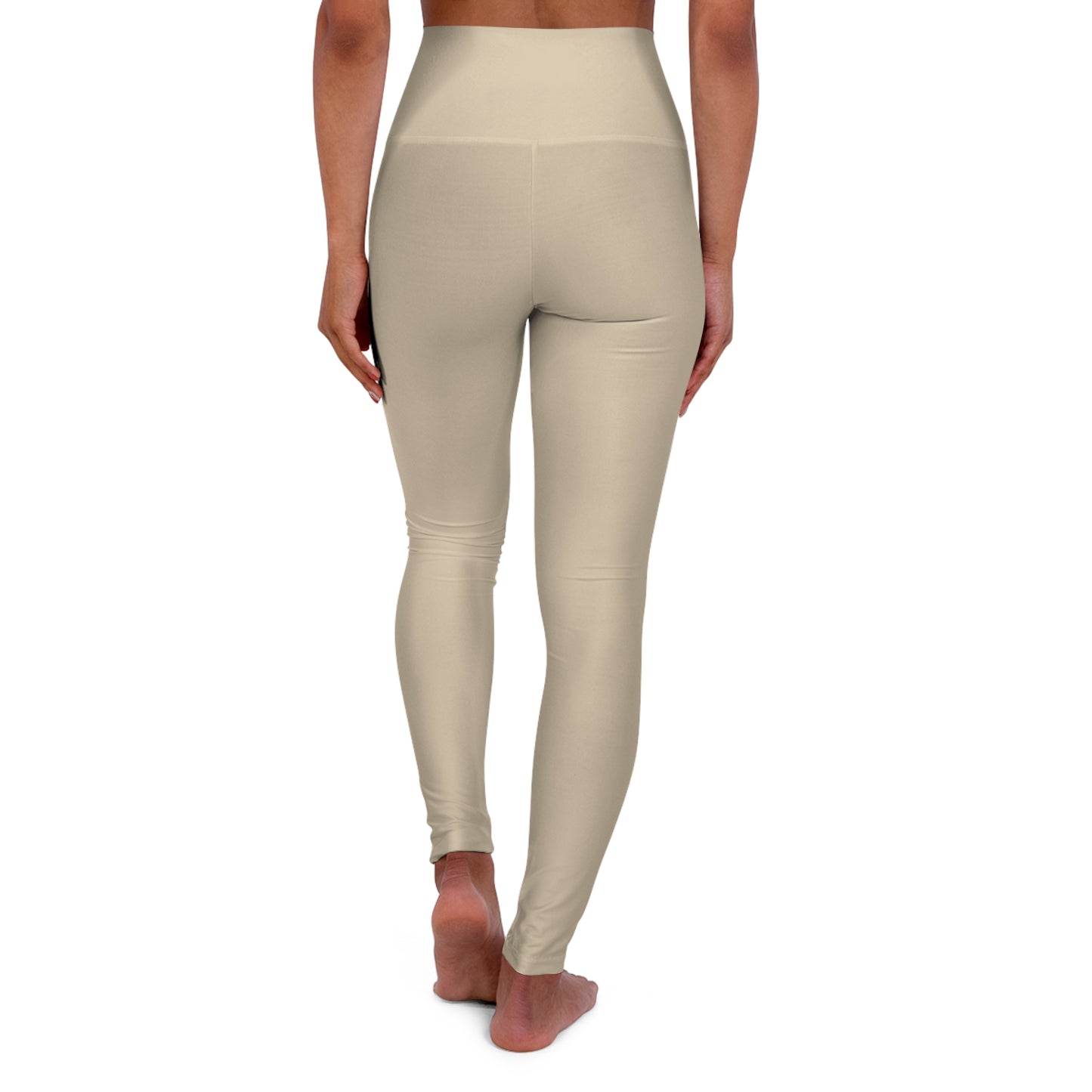 Pale Oak Beige Color High-Waist Yoga Leggings Women's Seamless Poly-Span Stretchy Pants XS-2XL