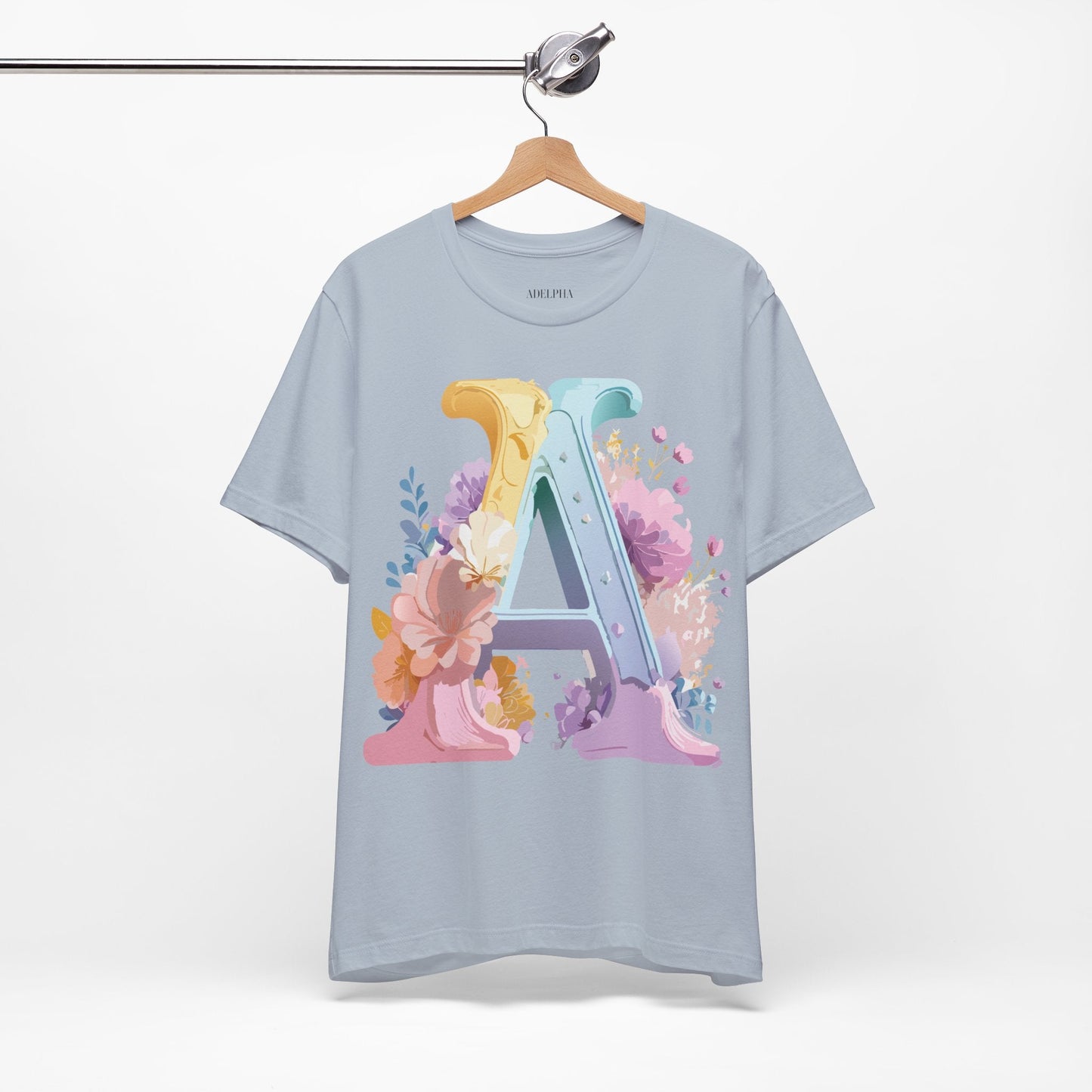 Letter A Graphic Tee Unisex Short Sleeve Shirt Vintage Inspired Artwork By Adelpha