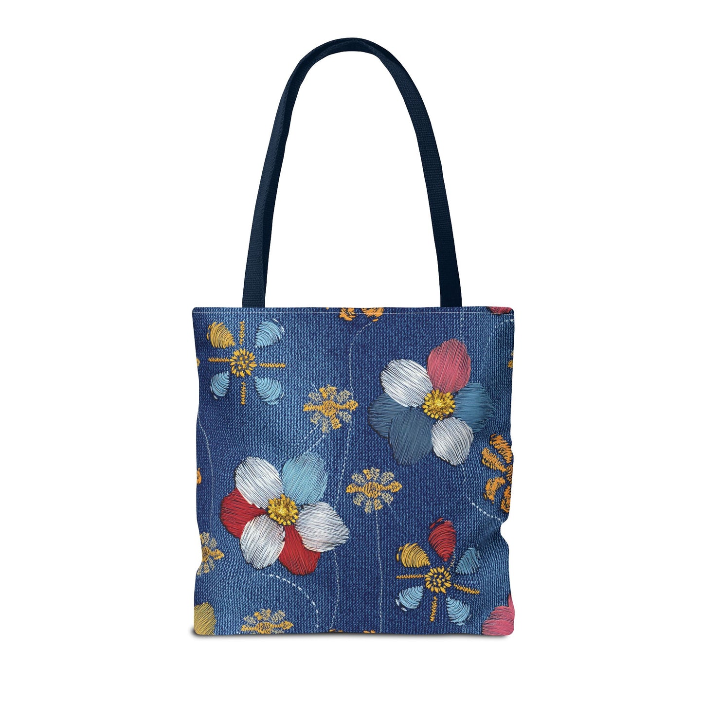 Denim Fabric Imitation Print Unisex Canvas Bag Poly Spun 3 Sizes Tote Bag 159-8