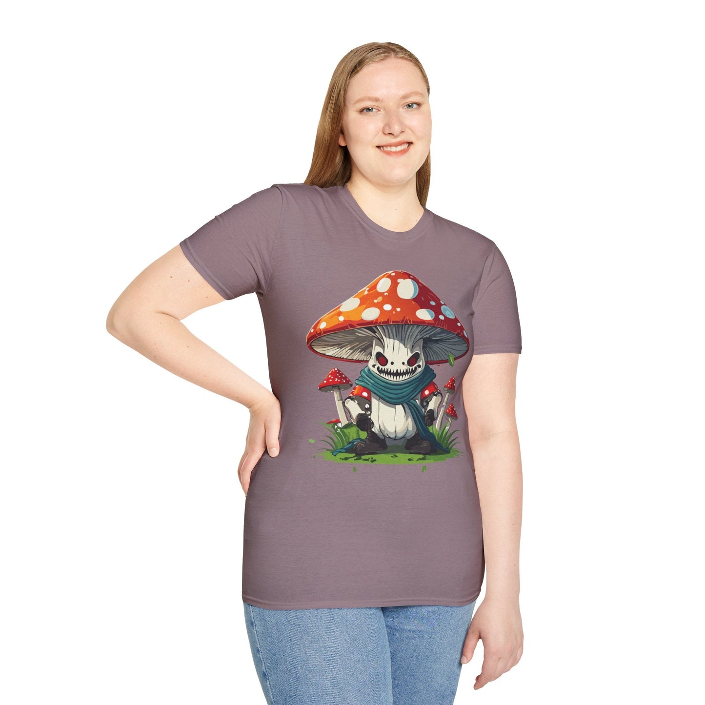 Funny Mashroom Graphic Unisex Softstyle Cotton With Cartoon Illustration Design 13