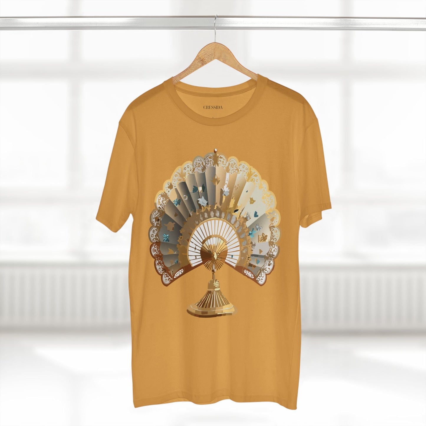 Antique Fan Graphic Design T-Shirt Unisex 100 Cotton Floral Carnival Artwork Tee 22