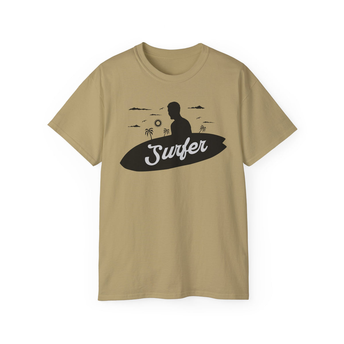 Surfer silhouette surfboard T-Shirt | Beach ocean waves design