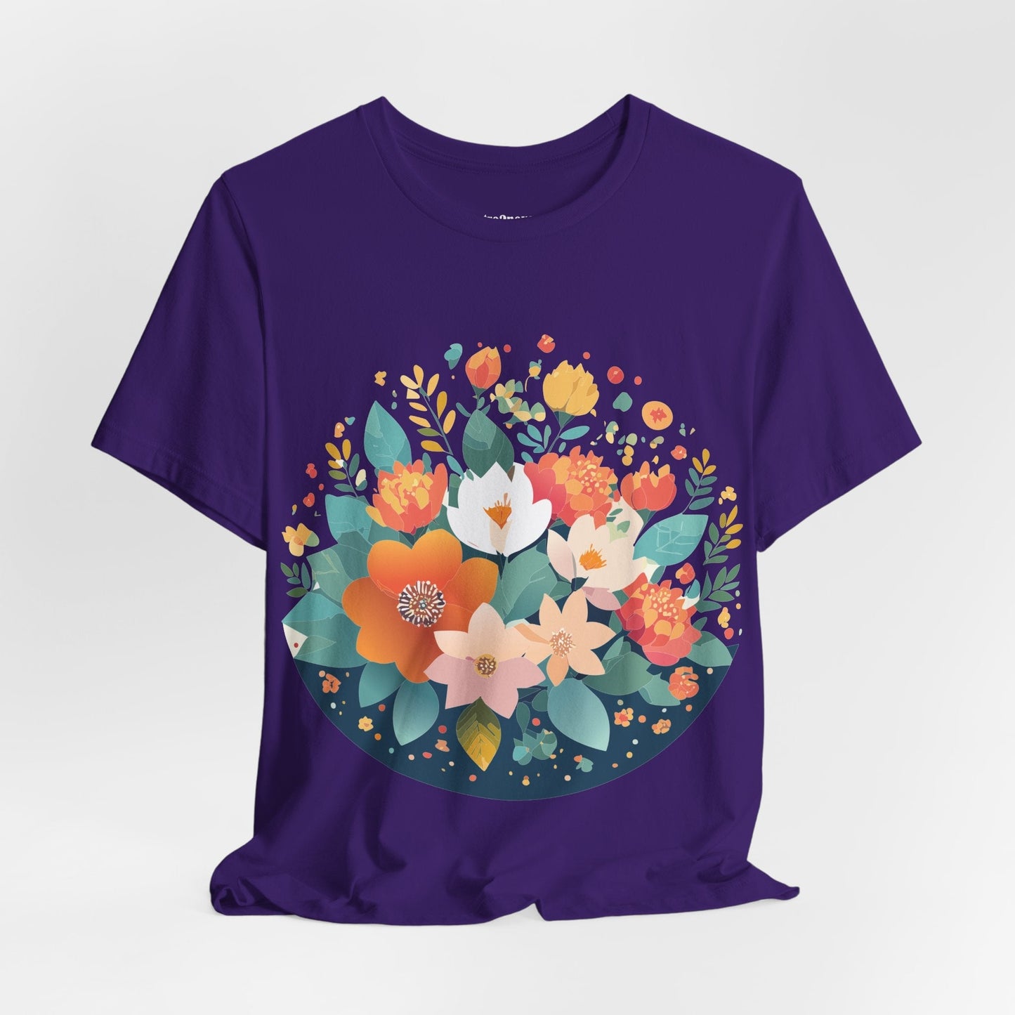 Floral Flowers Shirt Unisex Lightweight Breathable Jersey Tee Floral Pattern Short Sleeve
