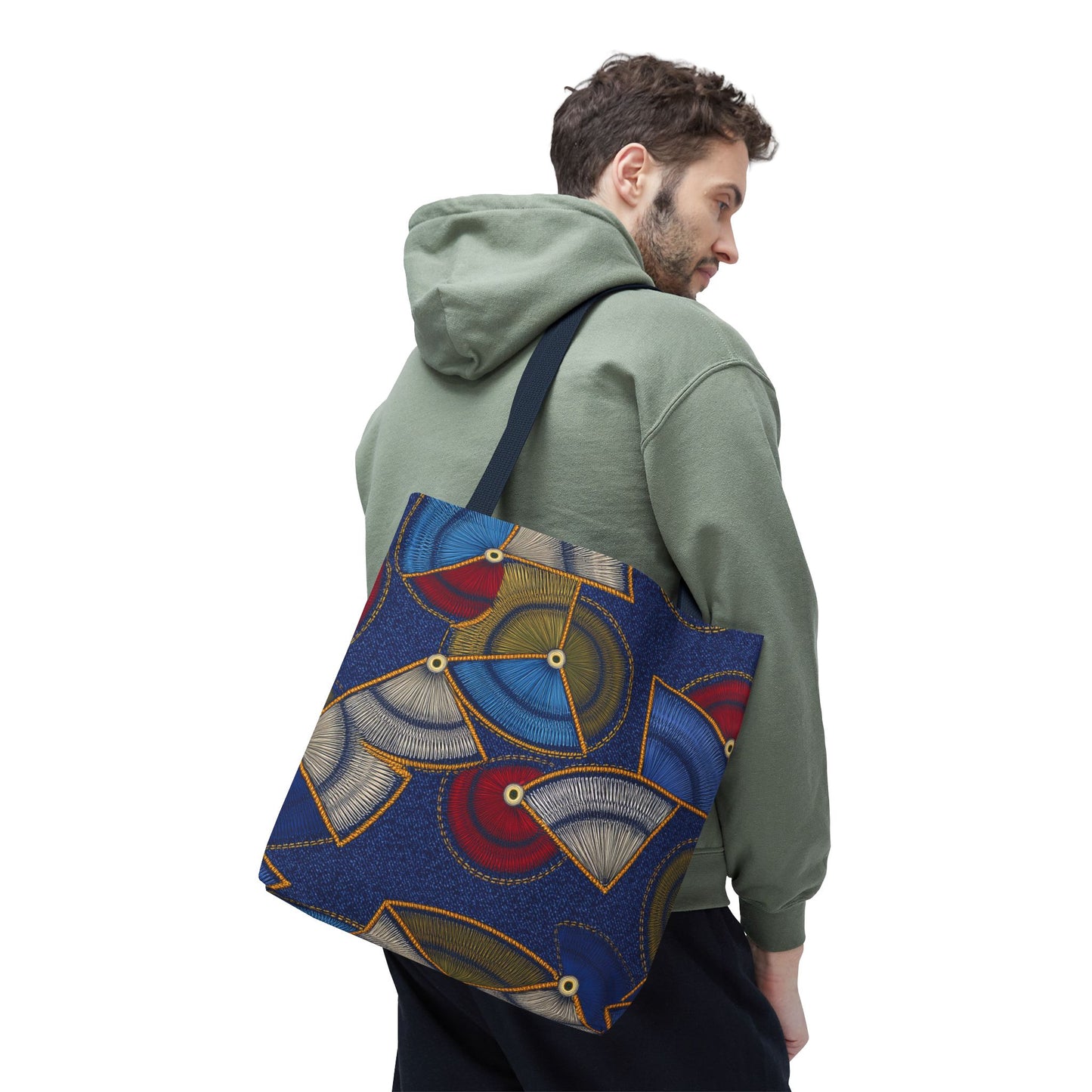 Denim Fabric Imitation Print Unisex Canvas Bag Poly Spun 3 Sizes Tote Bag 142