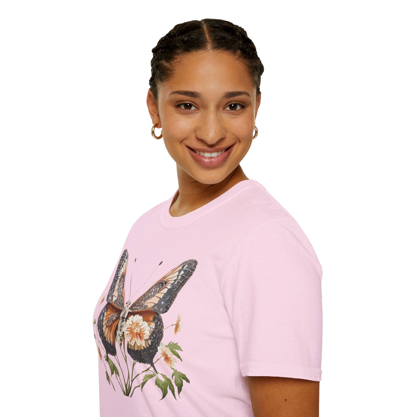 Butterfly T Shirt Unisex Softstyle Gildan 64000 Cotton Tee Monarch Print Comfort