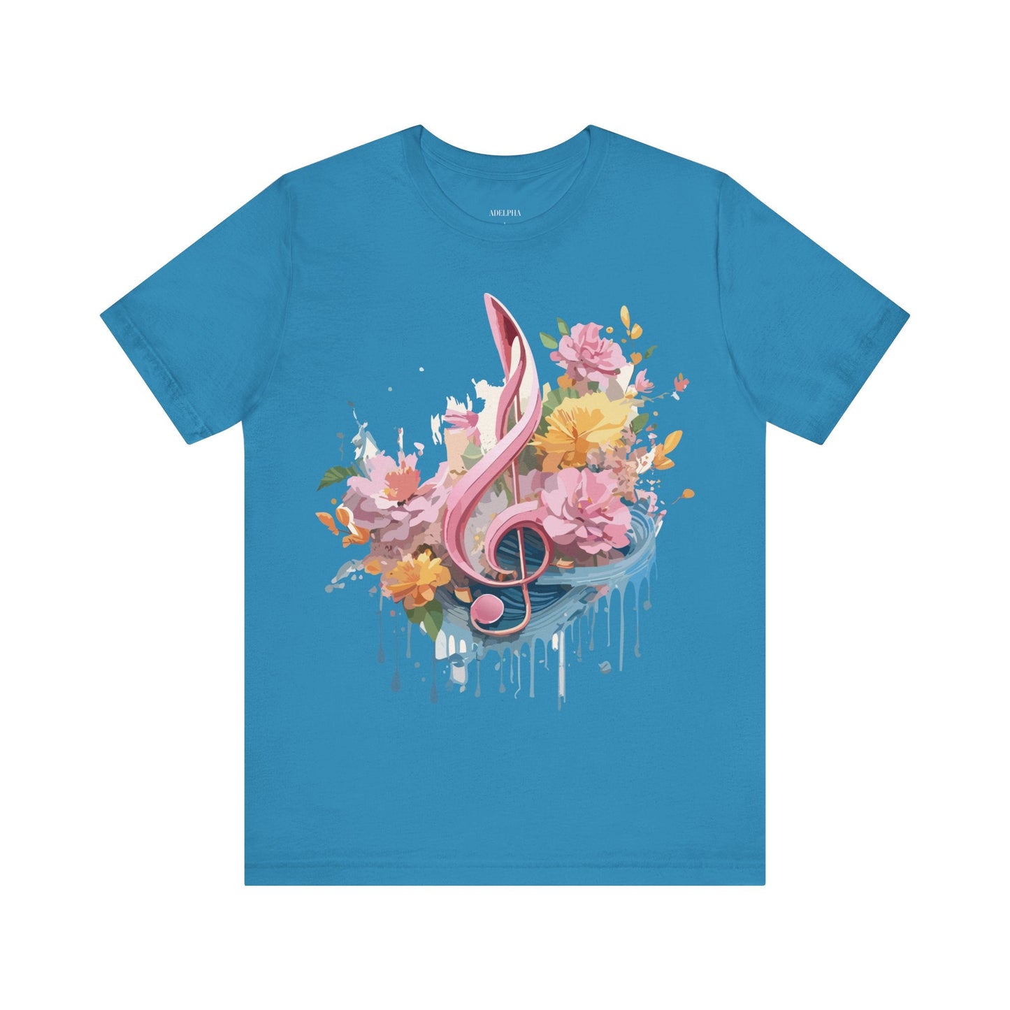 Music Graphic Unisex 100 Cotton Vintage Art with Musical Elements Tee 139