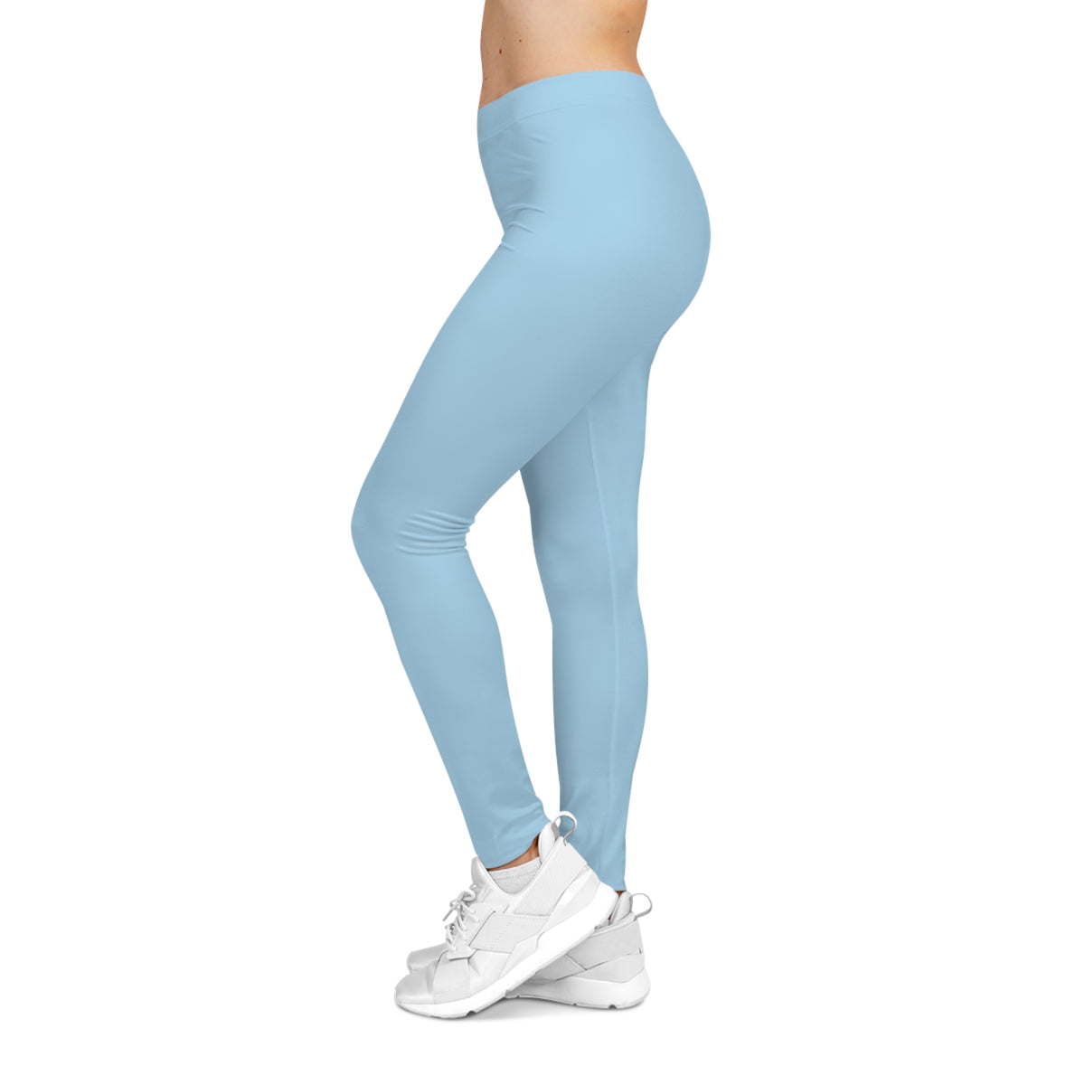 Icy Blue Color Women's Poly-Span Casual Leggings XS-2XL