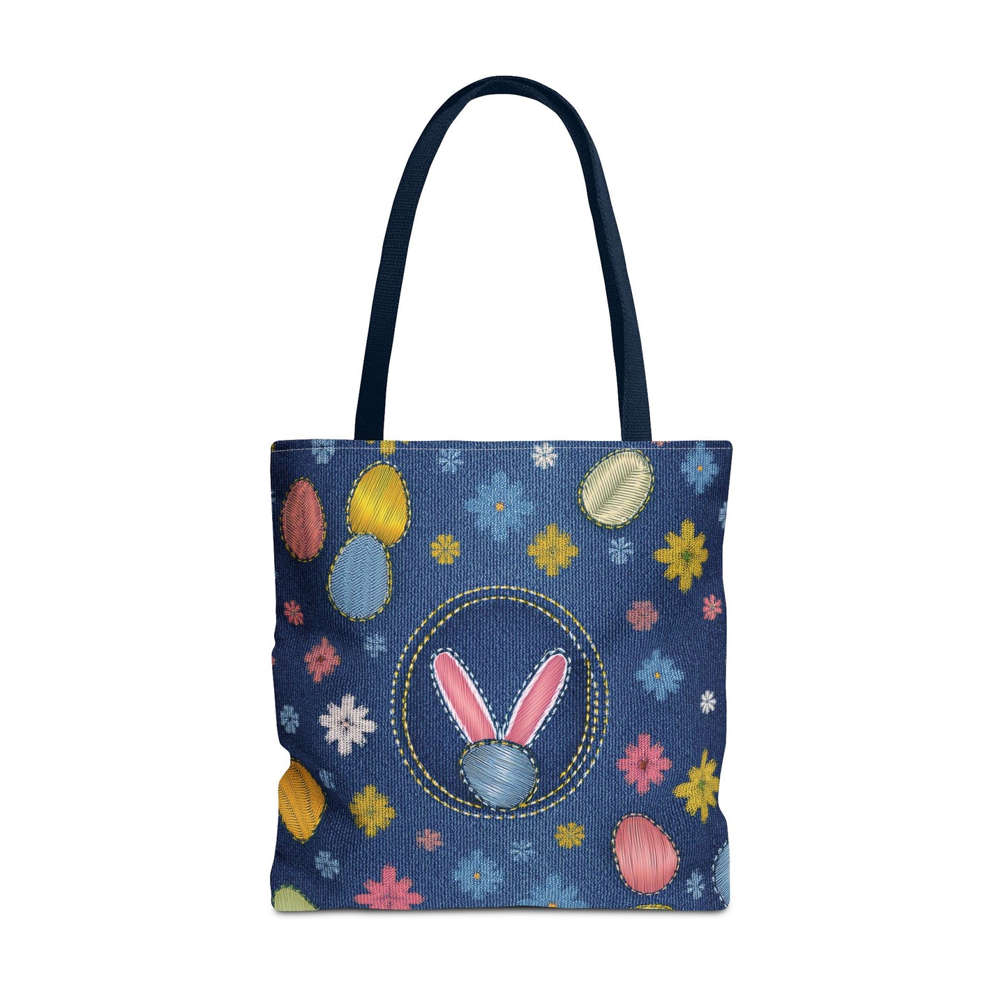 Easter Graphic Design Denim Fabric Imitation Print Unisex Canvas Bag Poly Spun 3 Sizes Tote Bag 204-10