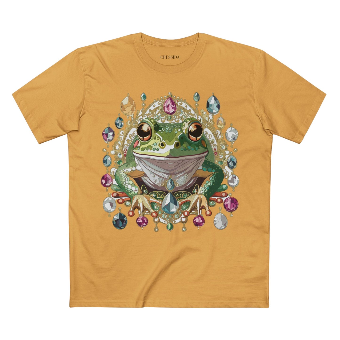 Frog Graphic Unisex 100 Cotton Tee With Unique Animal Golden Medallion Art Design 27