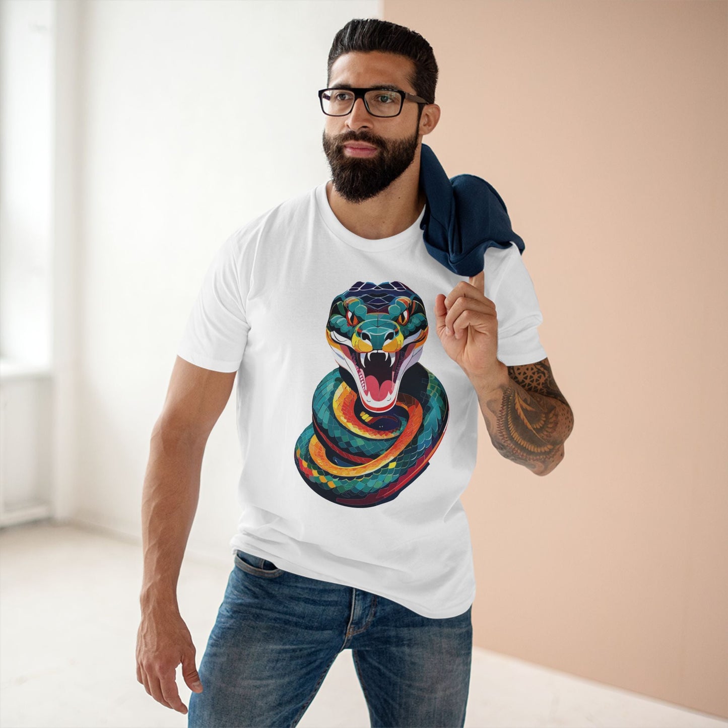 Snake Graphic Unisex 100 Cotton Staple Tee with Animal Design Artwork 2