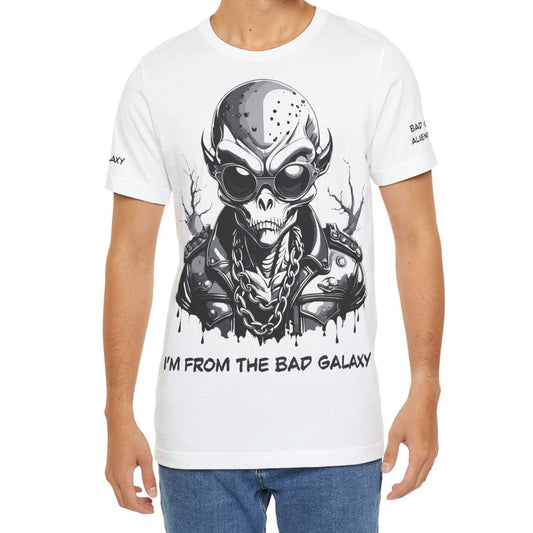 Tee Shirt With Alien From Bad Galaxy Made To Order One Hundred Percent Cotton Eco Inks Free Shipping