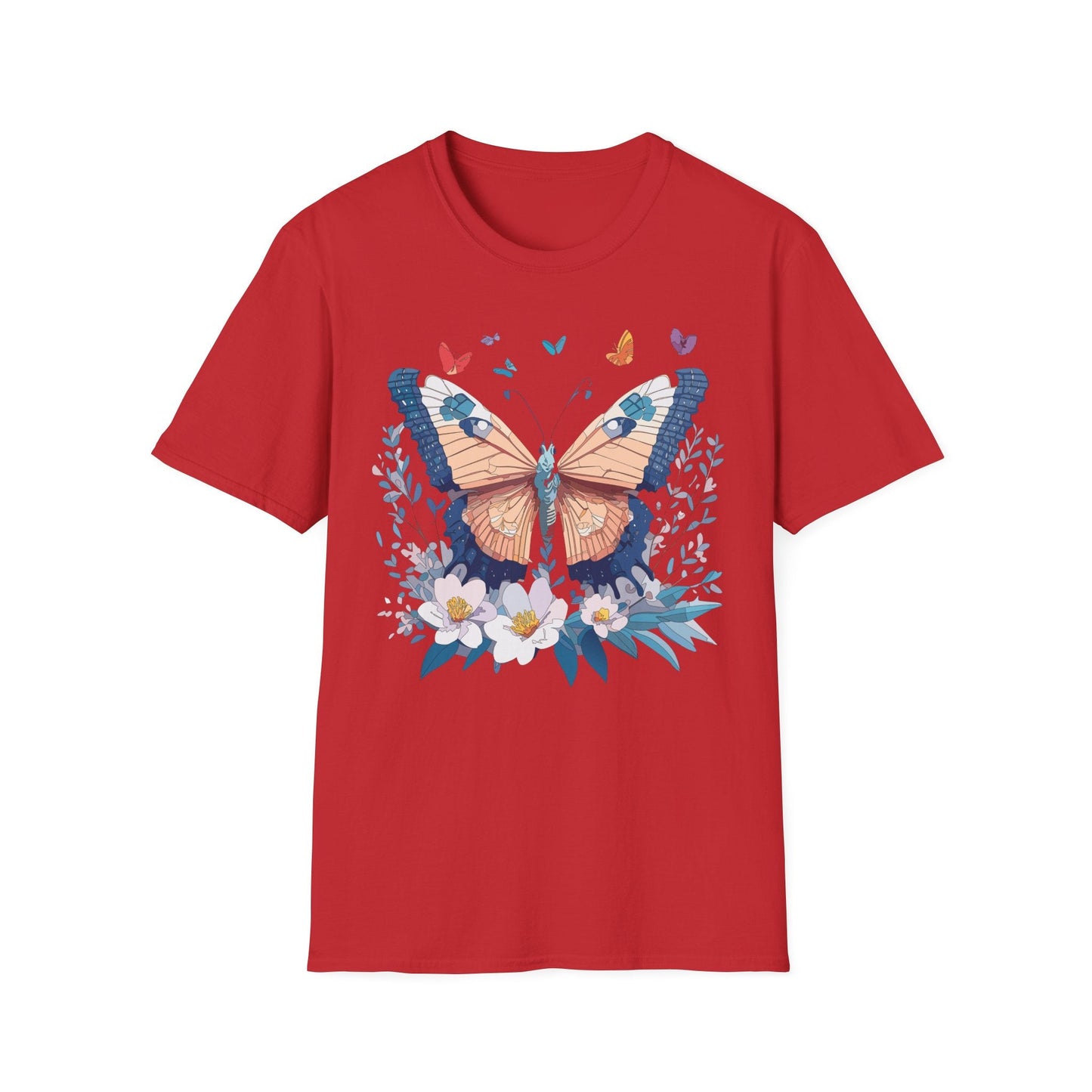 Unisex Butterfly Shirt Monarch Design Gildan Softstyle 64000 Short Sleeve Tee For Men And Women