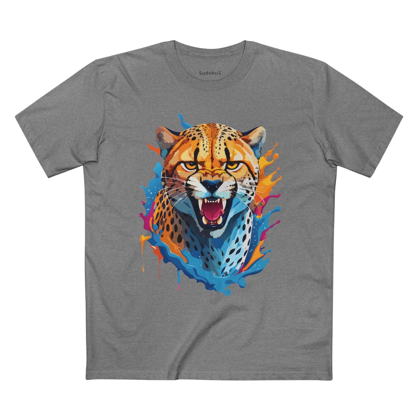 Cheetah Graphic Unisex 100 Cotton Staple Tee with Animal Design Artwork 24