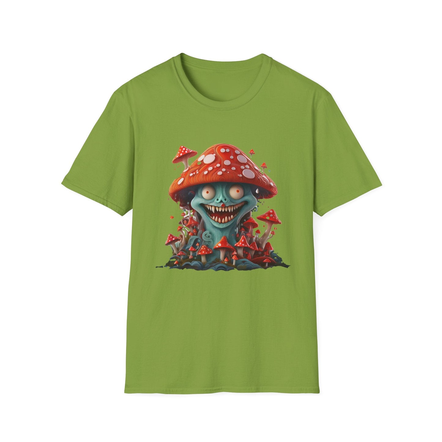 Funny Mashroom Graphic Unisex Softstyle Cotton With Cartoon Illustration Design 2